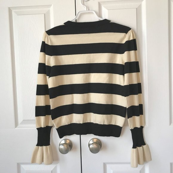 Who What Wear Black and Cream Striped Sweater Women's Size Small - Picture 3 of 12